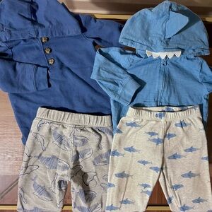 Carter's Blue and Gray Shark Matching Set